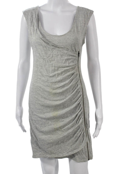 Juicy Couture Women Tank Dress Gray Cotton Sleeveless Round Neck Short Size PP