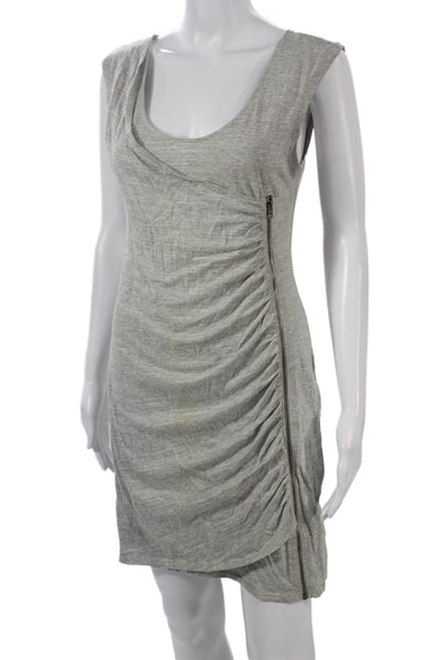 Juicy Couture Women Tank Dress Gray Cotton Sleeveless Round Neck Short Size PP