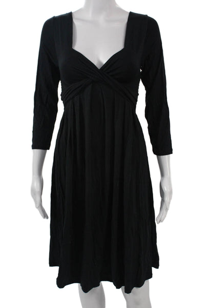 The Limited Collection Women Fit & Flare Dress Black V-Neck 3/4 Sleeve Size XS