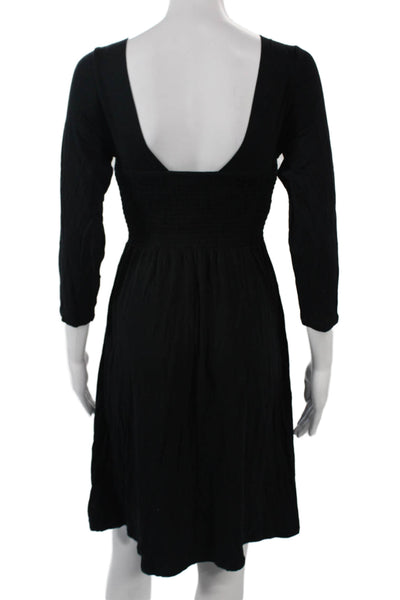 The Limited Collection Women Fit & Flare Dress Black V-Neck 3/4 Sleeve Size XS