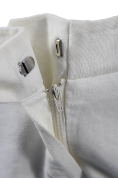 Robert Rodriguez Black Label Women Ankle Dress Pants White Linen Petite Size 4
