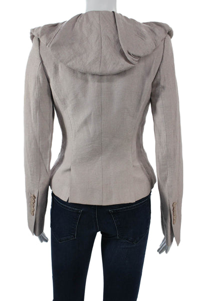 BCBGMAXAZRIA Women Beige Button Blazer Long Sleeve Size 2XS