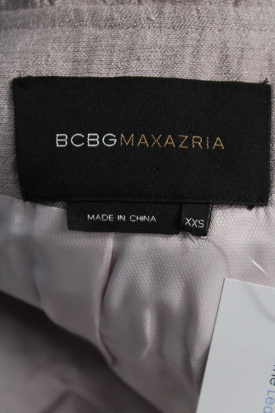 BCBGMAXAZRIA Women Beige Button Blazer Long Sleeve Size 2XS