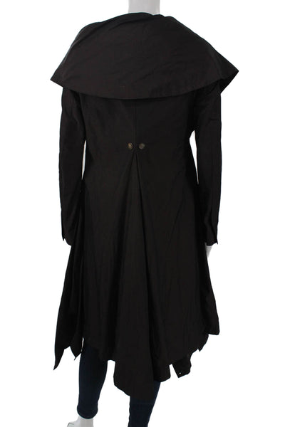 Elm Design Women Trench Coat Black Button Long Sleeve 100% Polyester Size PP