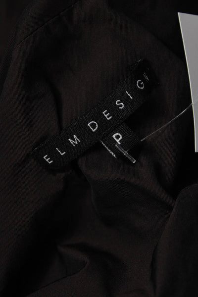 Elm Design Women Trench Coat Black Button Long Sleeve 100% Polyester Size PP