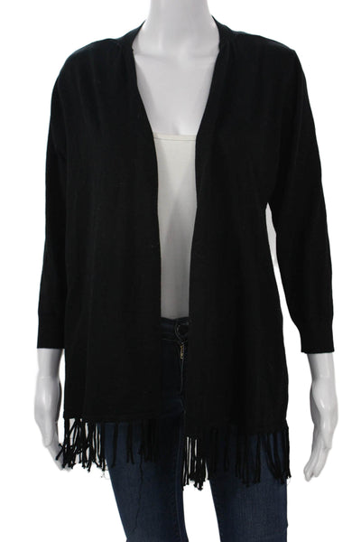 Joseph Womens Bohemian Black Cardigan Sweater 3/4 Sleeve Size M