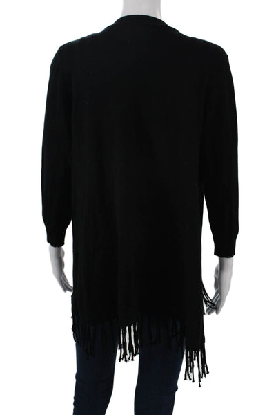 Joseph Womens Bohemian Black Cardigan Sweater 3/4 Sleeve Size M