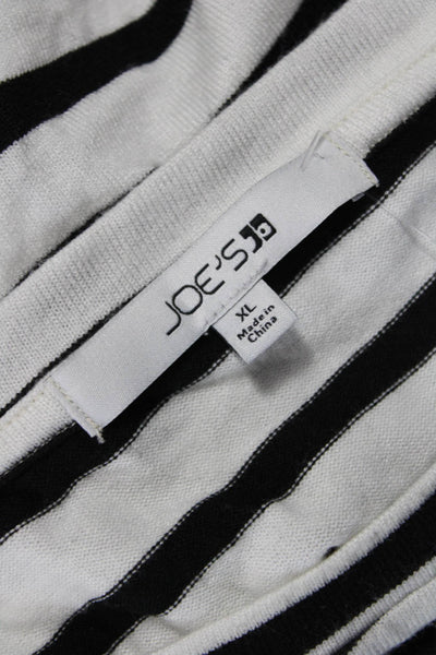 Joes Women Black Striped Cotton Crew Neck Long Sleeve T-Shirt Size XL