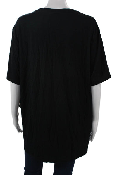 Ugg Women Basic Black Short Sleeve T-Shirt Viscose Spandex Size XL