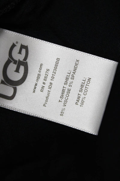 Ugg Women Basic Black Short Sleeve T-Shirt Viscose Spandex Size XL