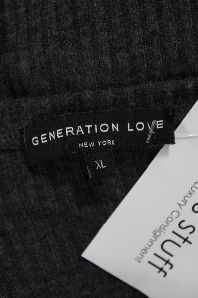 Generation Love Women Dark Gray Pullover Sweater Long Sleeve Size XL