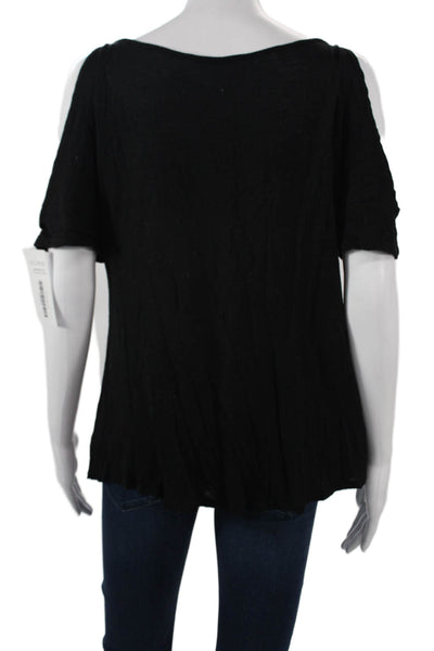 Tart Womens Basic Black V-Neck Short Sleeve Rayon Top Size S