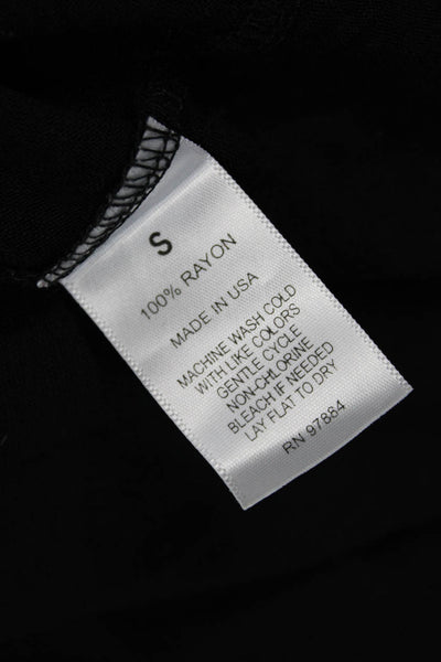 Tart Womens Basic Black V-Neck Short Sleeve Rayon Top Size S