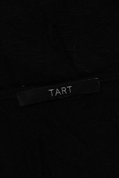 Tart Womens Basic Black V-Neck Short Sleeve Rayon Top Size S