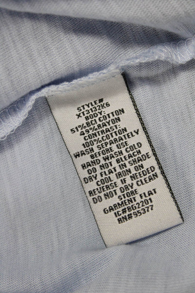 Sanctuary Women Basic Light Blue Crew Neck Short Sleeve T-Shirt Boho Size XL
