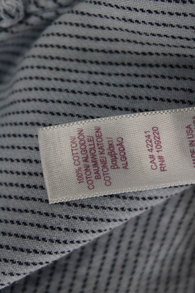 Velvet Women Light Blue Striped Cotton Short Sleeve Blouse Size XL