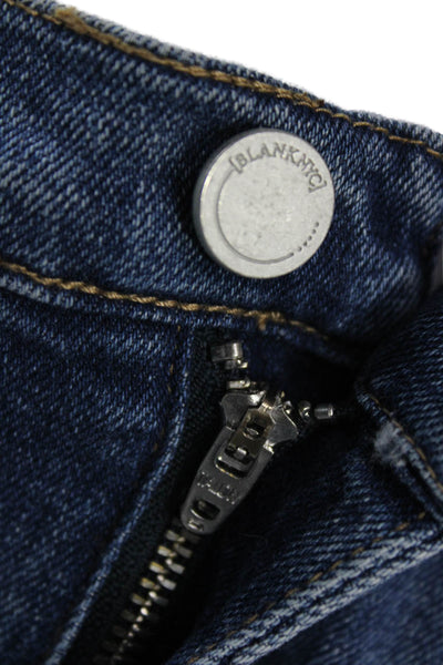 BLANKNYC Women High Waist Cropped Flare Jeans Blue Button Size 30