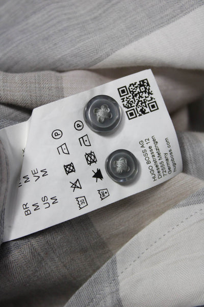 Boss Hugo Boss Mens Point Plaid Cotton Long Sleeve Button-Up Shirt Size M