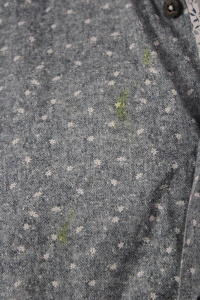 Robert Graham Mens Floral Button Up Collared Long Sleeve Dark Gray Size XL