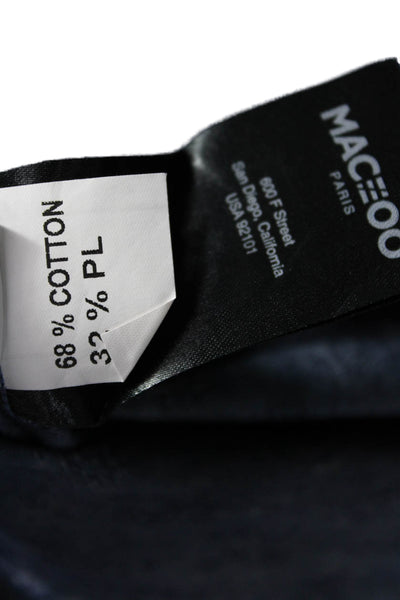 Maceoo Mens Dark Blue Point Spread Collared Button Up Shirt Long Sleeve Size M
