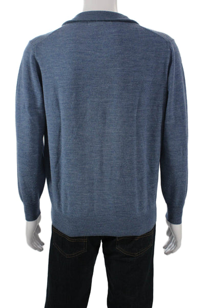 The Men's Store at Bloomingdale's Mens Pullover Mockneck Merino Blue Size L