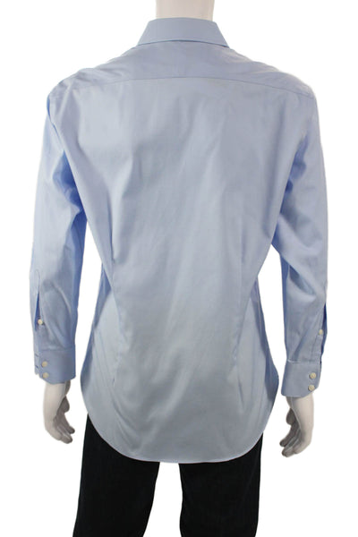 Black Brown 1826 Mens Light Blue Egyptian Cotton Spread Dress Shirt Size L