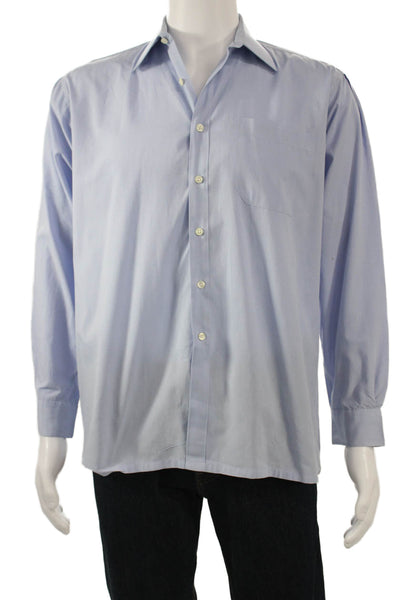 Perry Ellis Mens Light Blue Point Collar Long Sleeve Dress Shirt Size XL