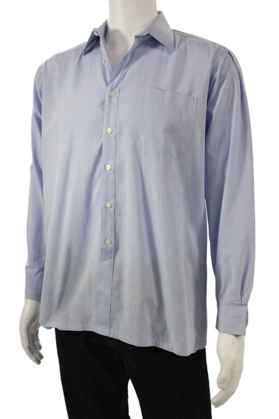 Perry Ellis Mens Light Blue Point Collar Long Sleeve Dress Shirt Size XL