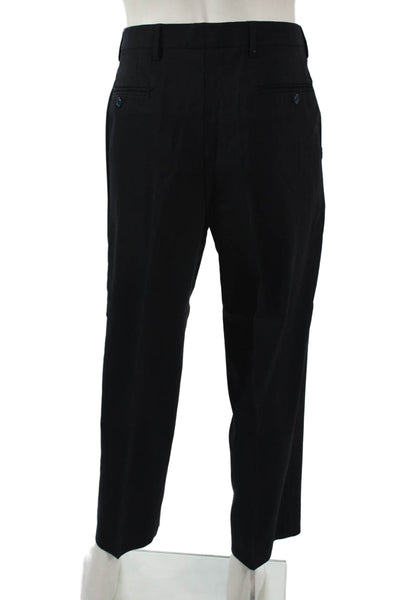 Pazoni Mens Dress Pants Dark Blue Solid Button 28 Inseam Size 34