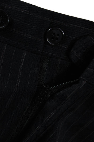 Ted Baker London Men Black Striped Wool Blend Dress Pants Button Size 34