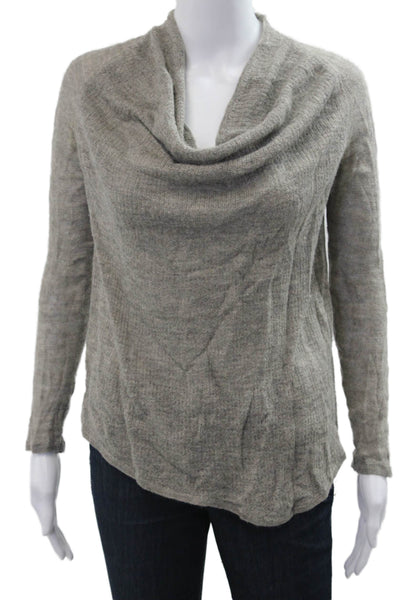 Helmut Women Pullover Sweater Gray Alpaca Linen Long Sleeve Size S