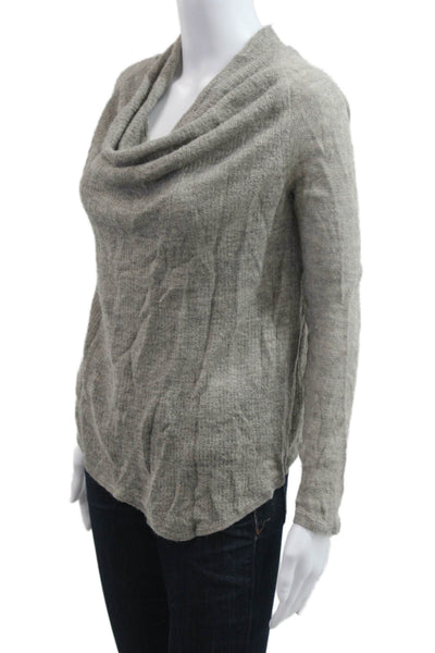 Helmut Women Pullover Sweater Gray Alpaca Linen Long Sleeve Size S