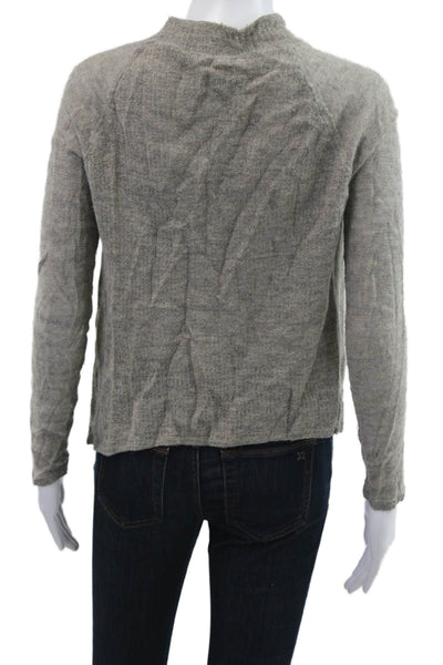 Helmut Women Pullover Sweater Gray Alpaca Linen Long Sleeve Size S