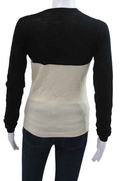 Rachel Roy Women Pullover Sweater Beige Merino Wool Long Sleeve Size S