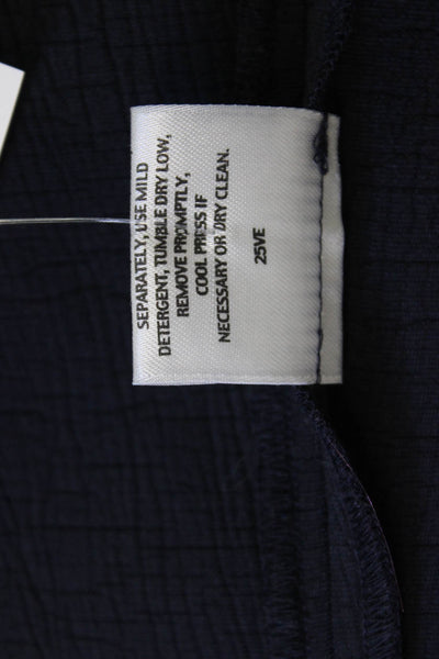 Eileen Fisher Womens Dark Blue Rayon Silk Blazer Long Sleeve Size M