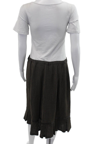 Lafayette 148 New York Womens Striped Blazer Skirt Suit Brown Size 14/18 Wide