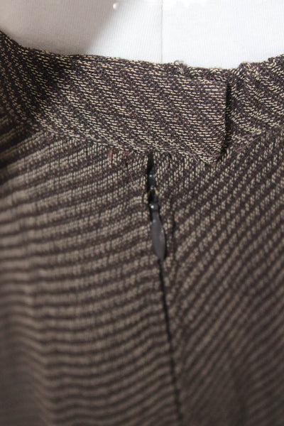 Lafayette 148 New York Womens Striped Blazer Skirt Suit Brown Size 14/18 Wide