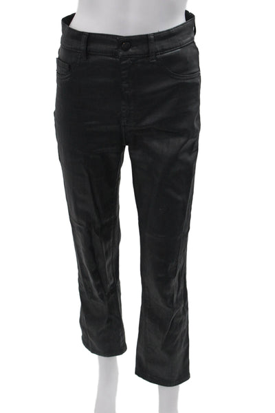 DL1961 Womens Ankle Cropped High Rise Black Jeans Size 25