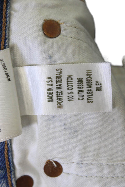 Agolde Womens Cropped Straight Jeans Light Blue High Rise 100% Cotton Size 25