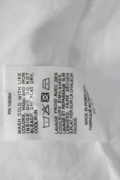 Kule Women Basic Graphic Short Sleeve Organic Cotton T Shirt White Size S