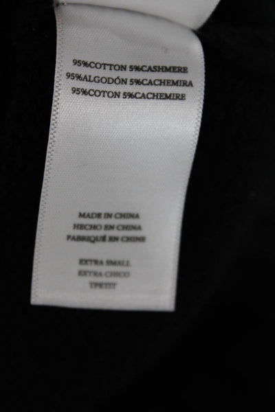 Rails Women Pullover Sweater Black Alpaca Linen Animal Print Size XS