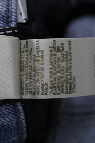 7 For All Mankind Womens Light Blue Cropped Straight High Rise Jeans Size 26