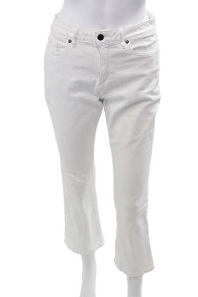Ann Mashburn Womens High Rise Cropped Ankle Pants White Size 27