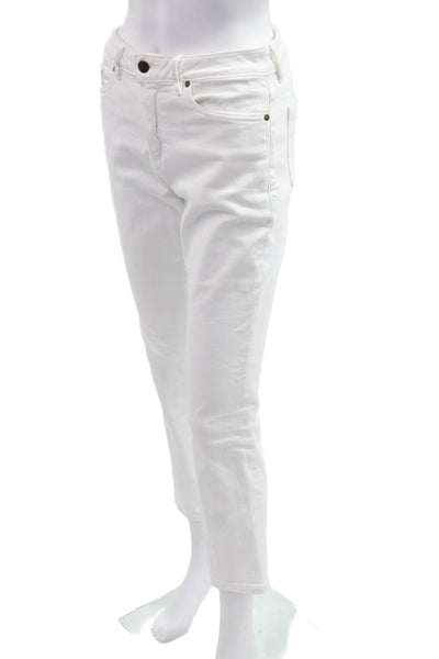 Ann Mashburn Womens High Rise Cropped Ankle Pants White Size 27