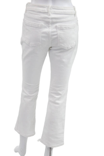 Ann Mashburn Womens High Rise Cropped Ankle Pants White Size 27