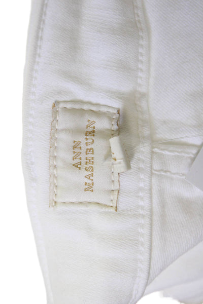 Ann Mashburn Womens High Rise Cropped Ankle Pants White Size 27