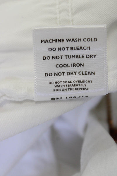 Ann Mashburn Womens High Rise Cropped Ankle Pants White Size 27