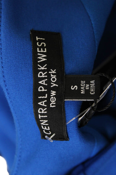 Central Park West Women Jacket Dress Blue V-Neck Long Sleeve Short Size S