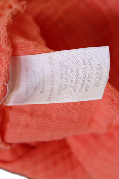 Michael Stars Women Sleeveless V Neck Solid Cotton Set Pants Orange Size XS