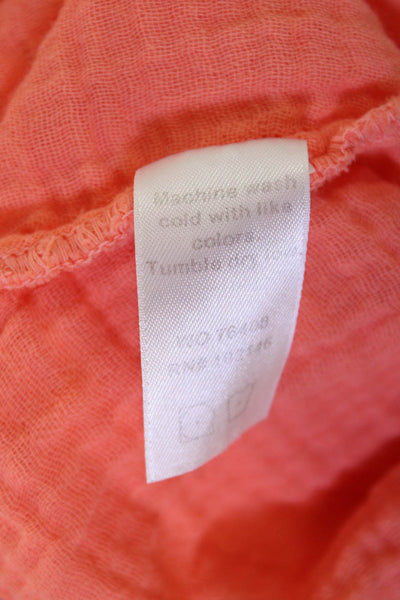 Michael Stars Women Sleeveless V Neck Solid Cotton Set Pants Orange Size XS